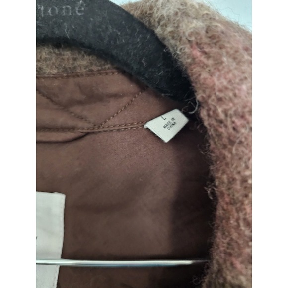 Wilfred Free Aritzia The Ganna Wool Blend Plaid Button Down Shirt Jacket Sz L - Picture 3 of 4